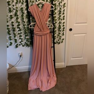 Floor Length Blush Pink Dress